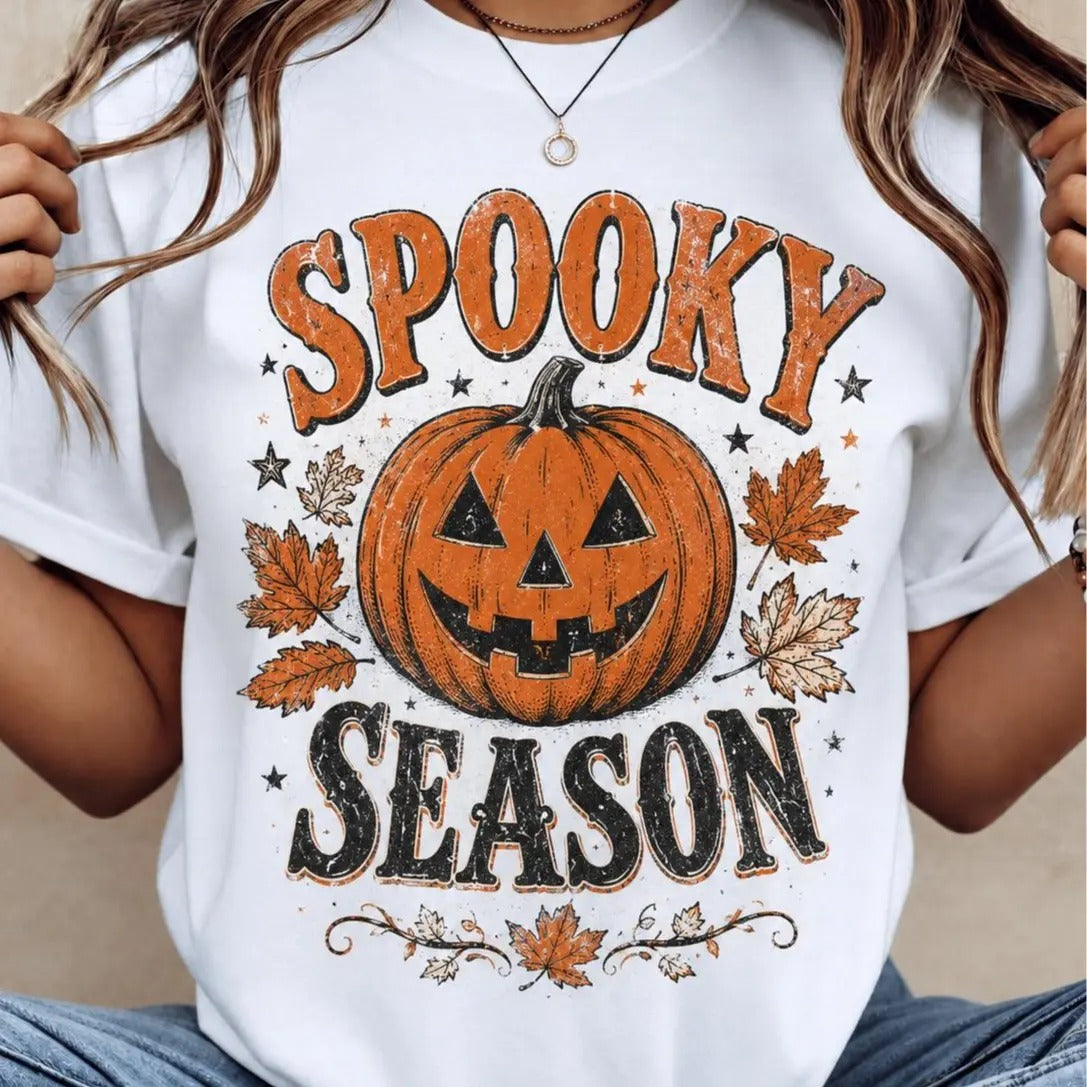 Spooky Season Pumpkin Halloween Graphic – Tee, Crewneck & Hoodie