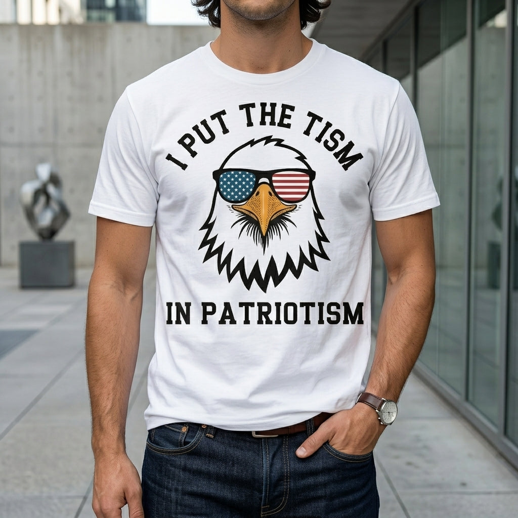 Put The Tism In Patriotism Athletic Eagle – Tee, Crewneck & Hoodie