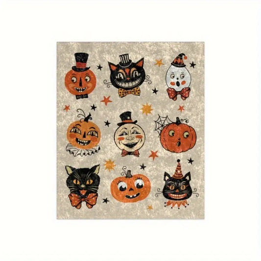 Black Cat Halloween Flannel Blanket