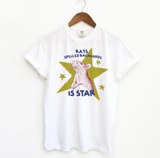 Rats Spelled Backwards Is Star Funny Rat Graphic – Tee, Crewneck & Hoodie