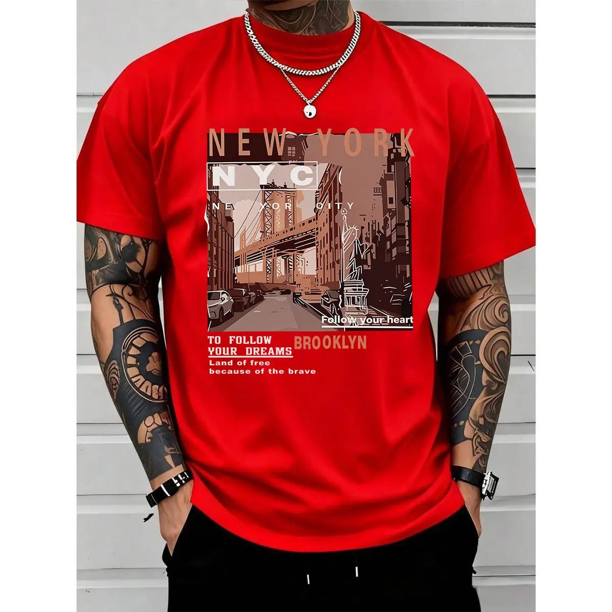 Vintage New York Brooklyn Street Scenes Print β Tee, Crewneck & Hoodie