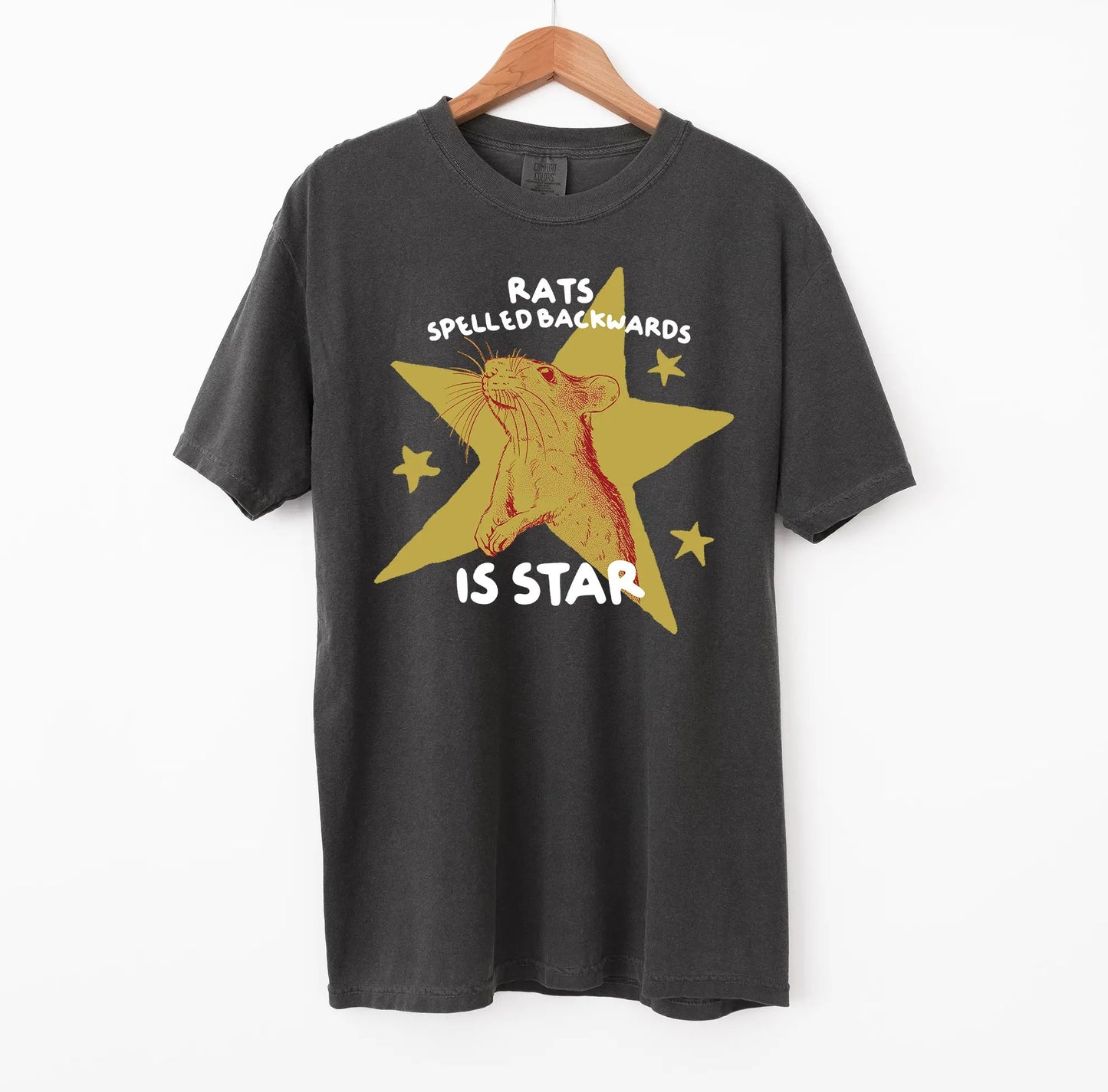 Rats Spelled Backwards Is Star Funny Rat Graphic โ Tee, Crewneck & Hoodie