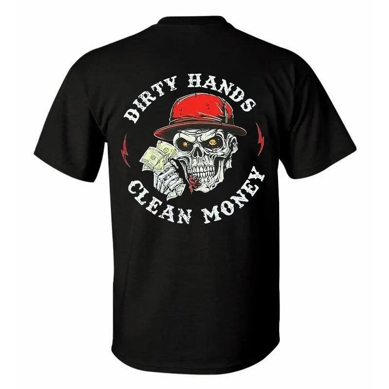 Dirty Hands Clean Money Vintage Skull – Tee, Crewneck & Hoodie