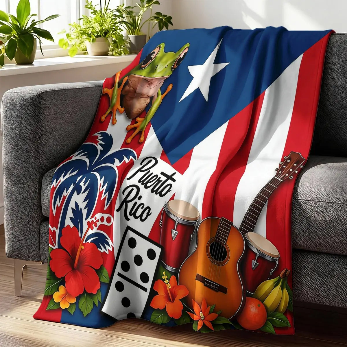 Puerto Rican Style Flannel Blanket