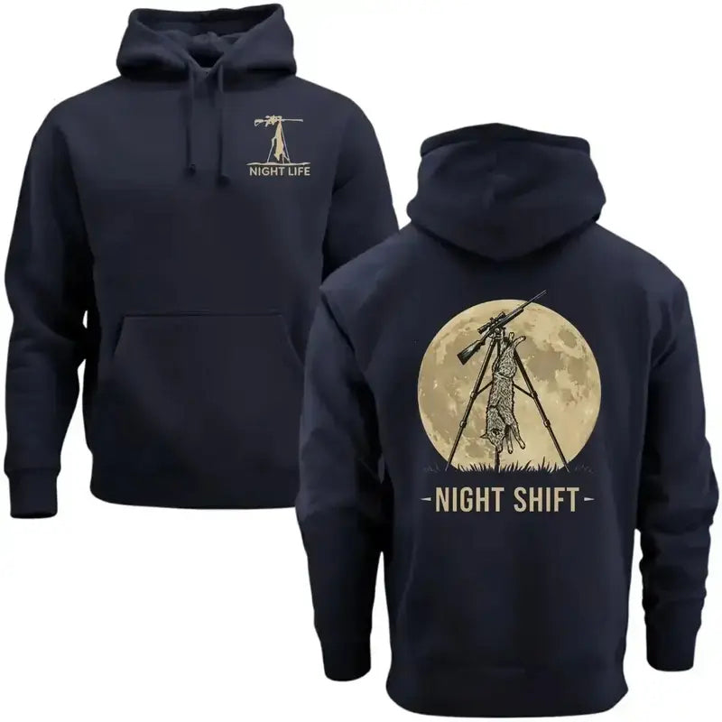 Coyote Hunting Night Life Graphic – Tee, Crewneck & Hoodie