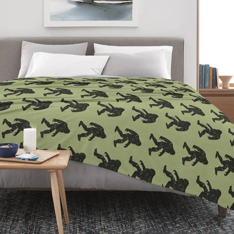 Funny BigFoot Sasquatch Flannel Blanket