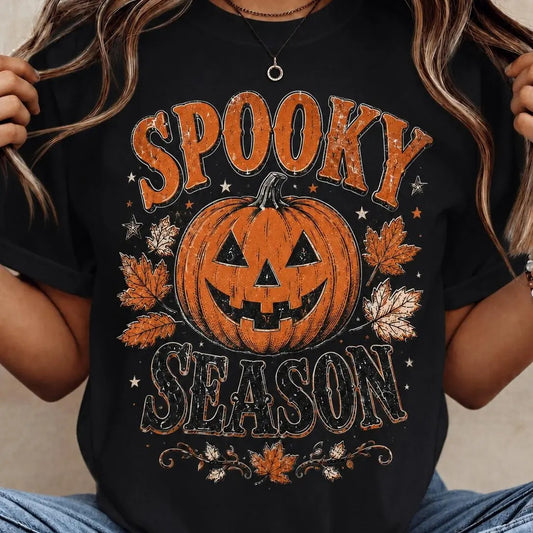 Spooky Season Pumpkin Halloween Graphic – Tee, Crewneck & Hoodie