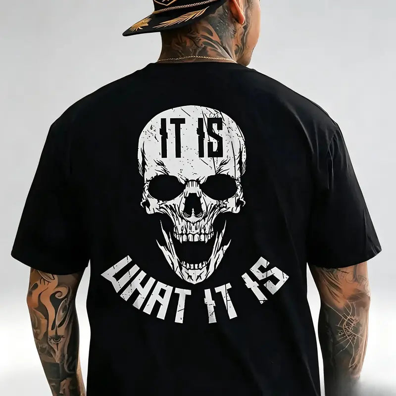 It Is What It Is Vintage Skull Statement – Tee, Crewneck & Hoodie