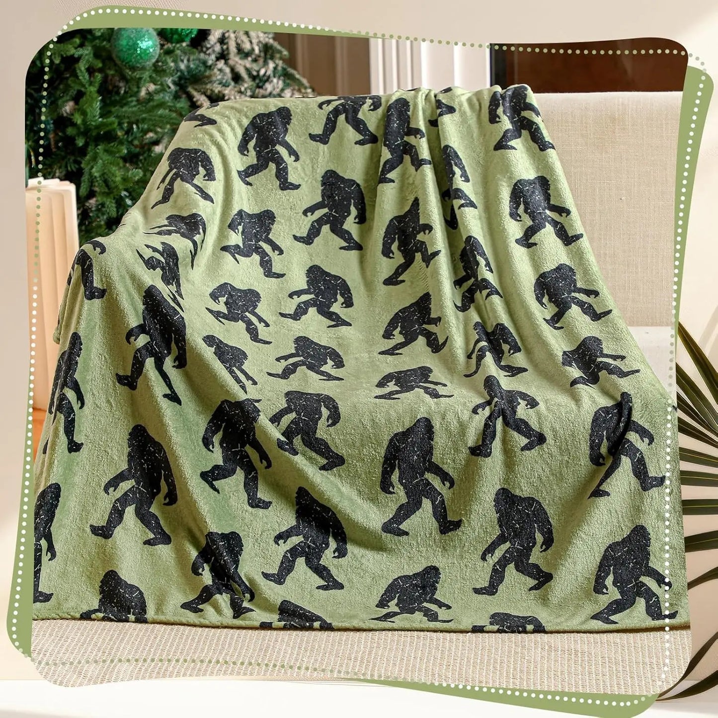 Funny BigFoot Sasquatch Flannel Blanket