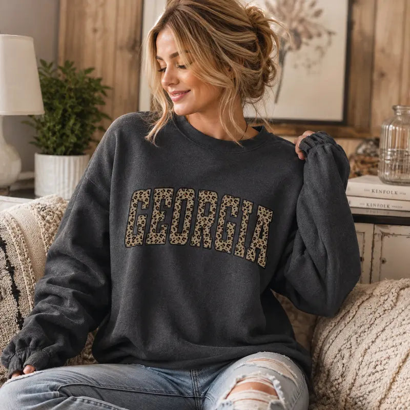 Custom 50 States Leopard Print – Tee, Crewneck & Hoodie