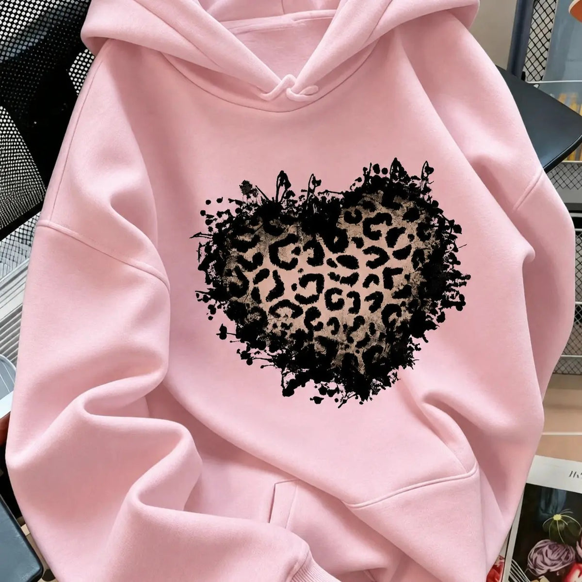Vintage Distressed Leopard Heart – Tee, Crewneck & Hoodie