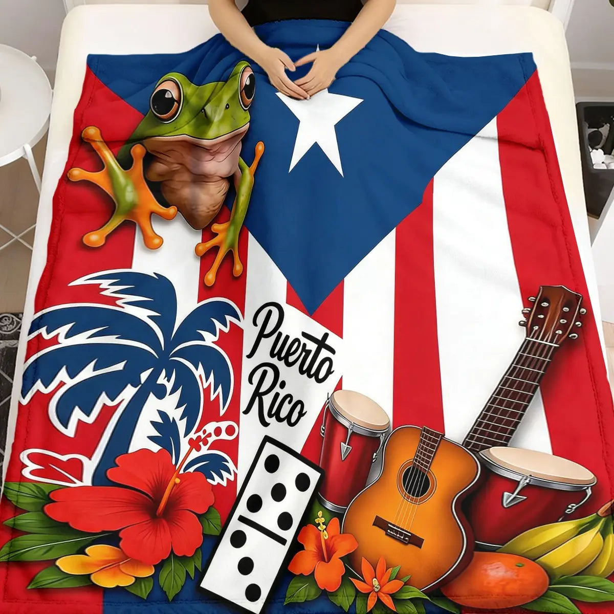 Puerto Rican Style Flannel Blanket