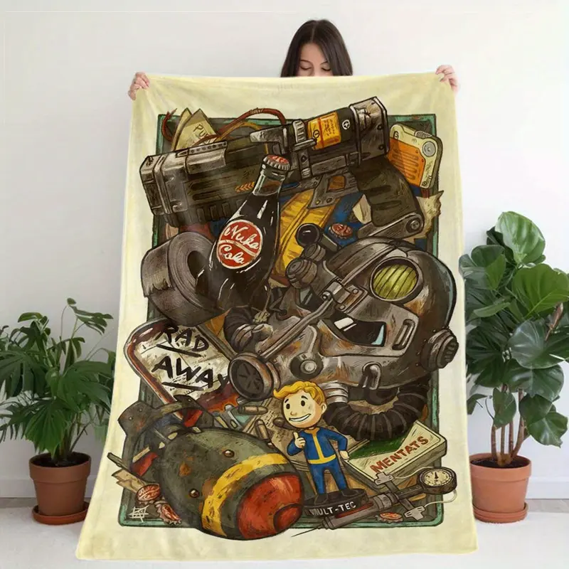 Fallout Themed Printed Flannel Blanket