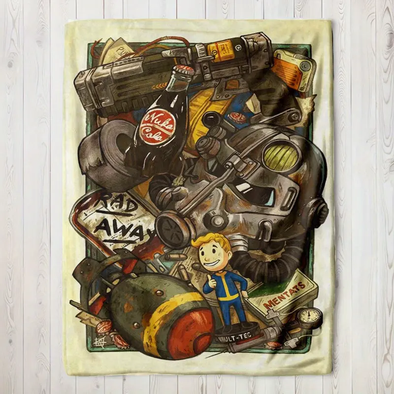 Fallout Themed Printed Flannel Blanket