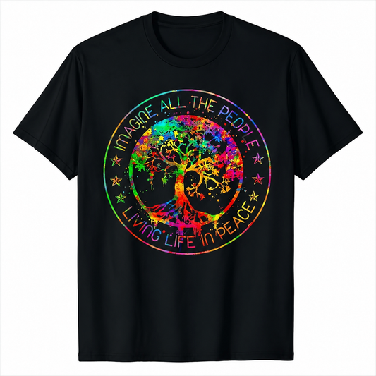 All The People Imagine Living Life in Peace Hippie – Tee, Crewneck & Hoodie