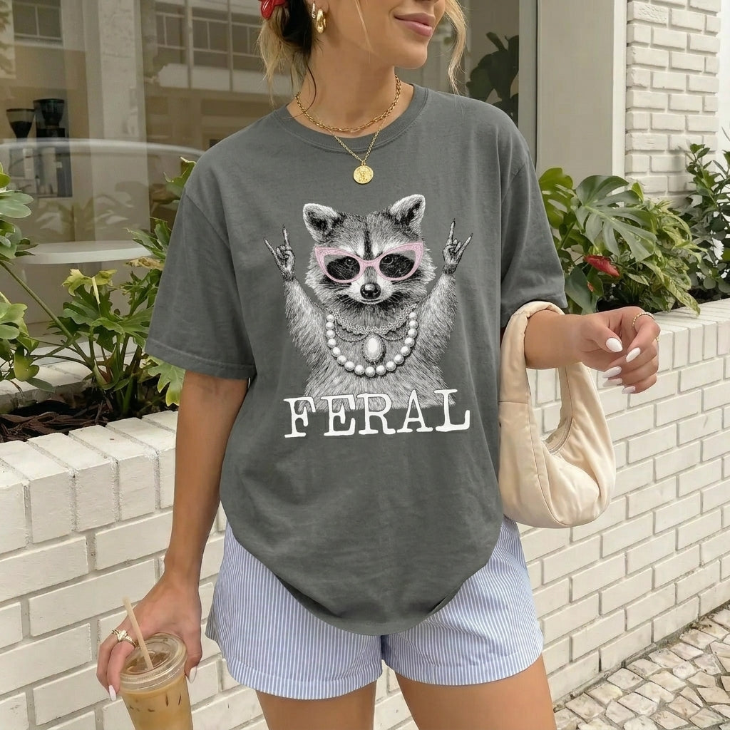 Feral Raccoon In My Feral Era – Tee, Crewneck & Hoodie