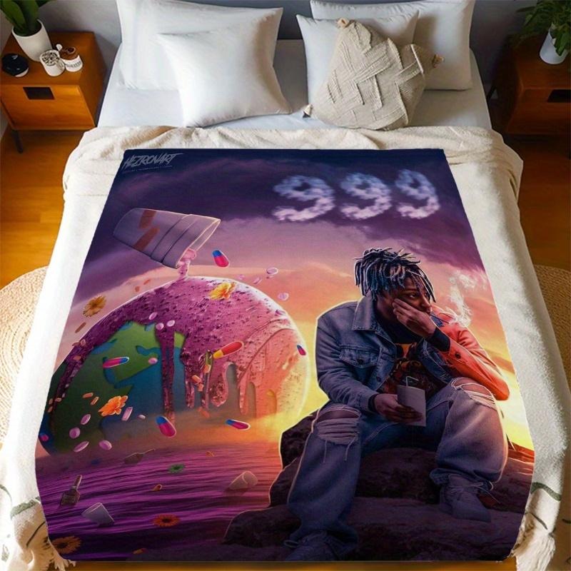 JW 999 Juice Music Themed Hip-Hop Pattern Flannel Blanket