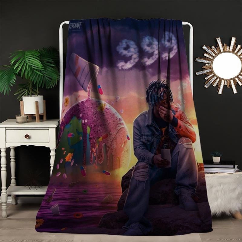 JW 999 Juice Music Themed Hip-Hop Pattern Flannel Blanket