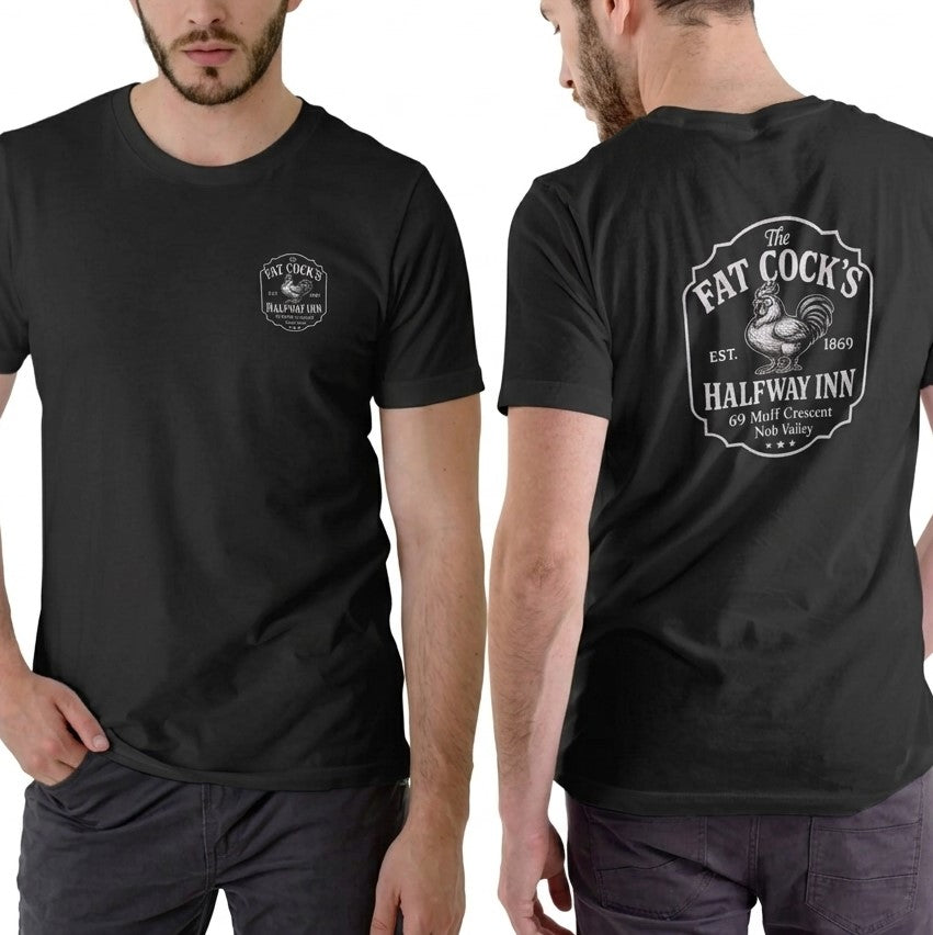 Fat Halfway Inn Funny Graphic – Tee, Crewneck & Hoodie