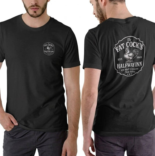 Fat Halfway Inn Funny Graphic – Tee, Crewneck & Hoodie