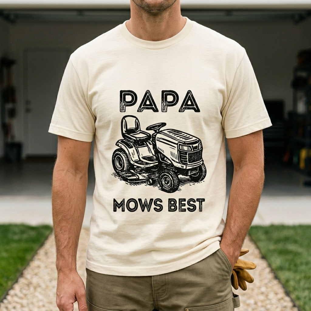 Papa Mows Best – Tee, Crewneck & Hoodie
