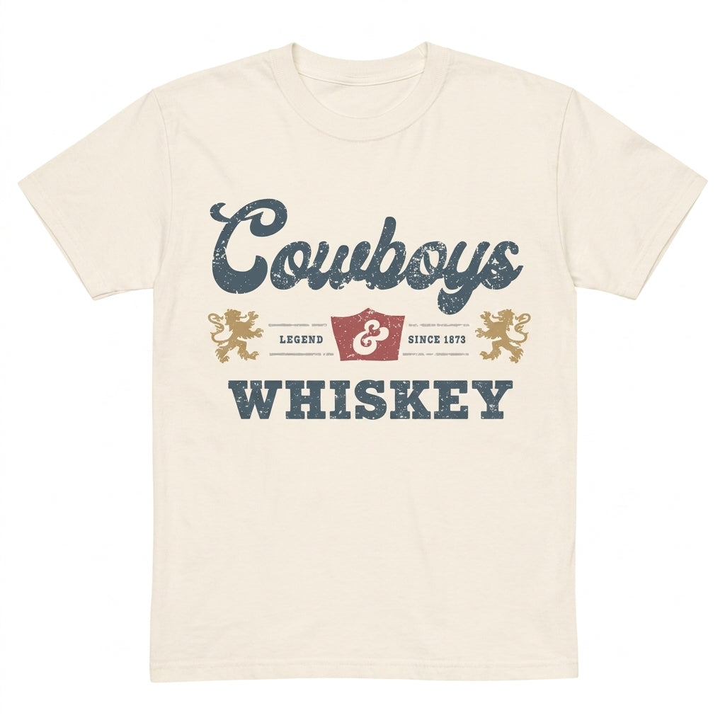 Vintage Cowboys And Whiskey – Tee, Crewneck & Hoodie