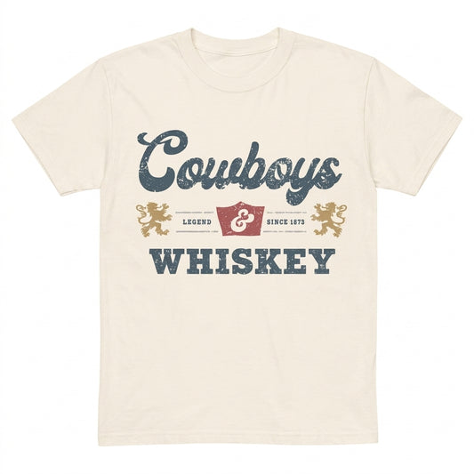 Vintage Cowboys And Whiskey – Tee, Crewneck & Hoodie