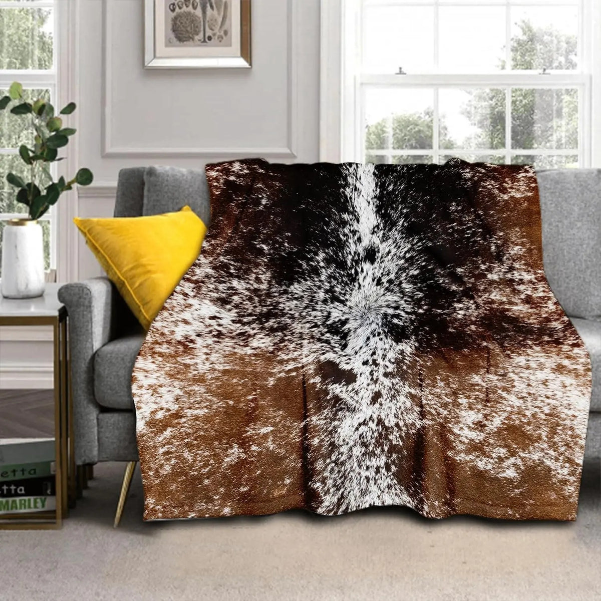 Funny Cow Print Flannel Blanket
