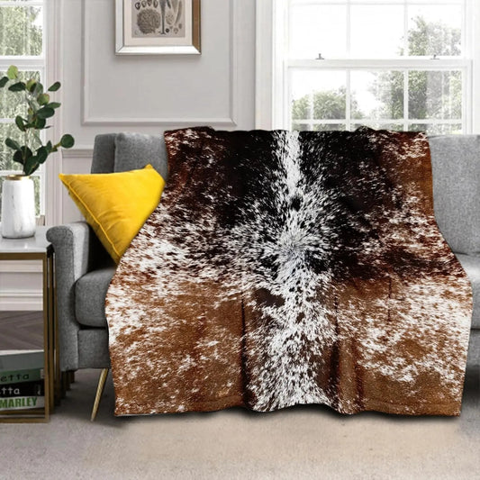 Funny Cow Print Flannel Blanket