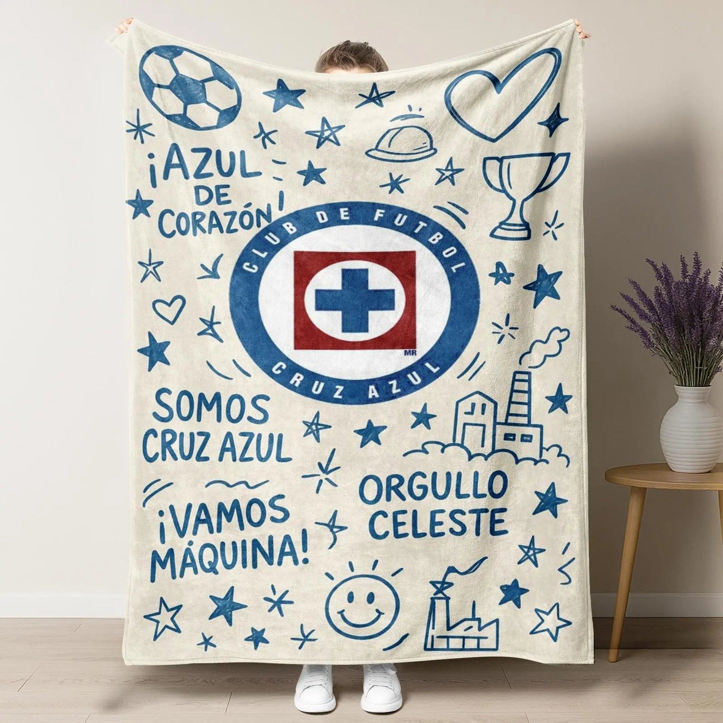 Cruz Azul Flannel Blanket