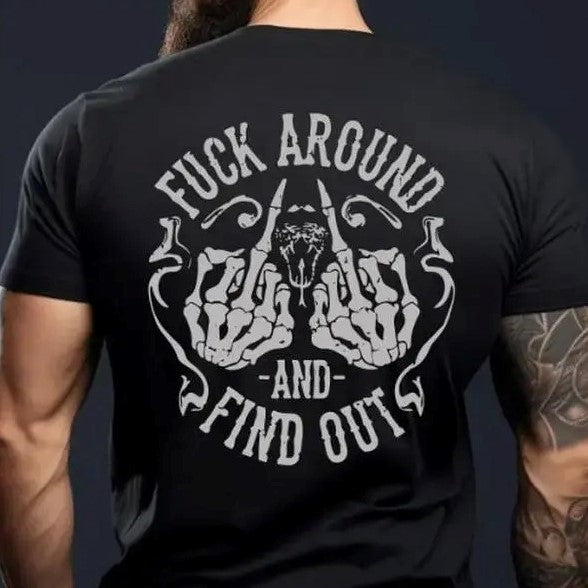 Vintage Skull Middle Finger Dark Humor Graphic – Tee, Crewneck & Hoodie