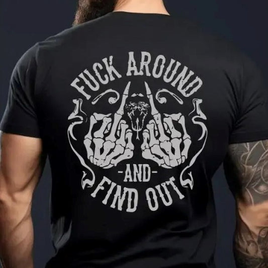 Vintage Skull Middle Finger Dark Humor Graphic – Tee, Crewneck & Hoodie