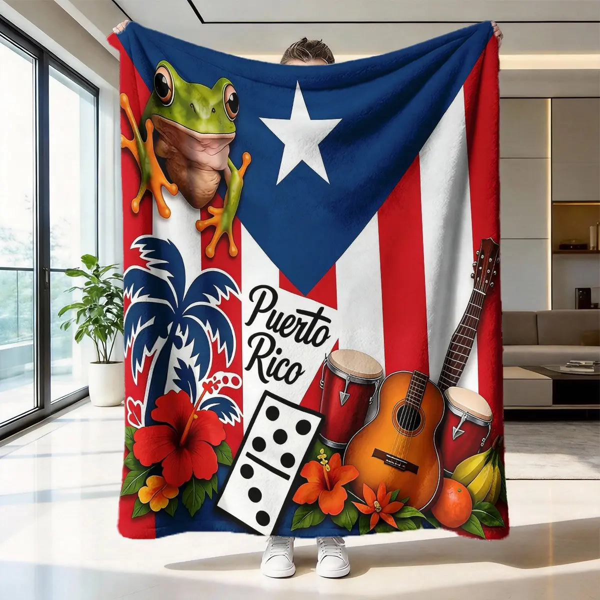 Puerto Rican Style Flannel Blanket