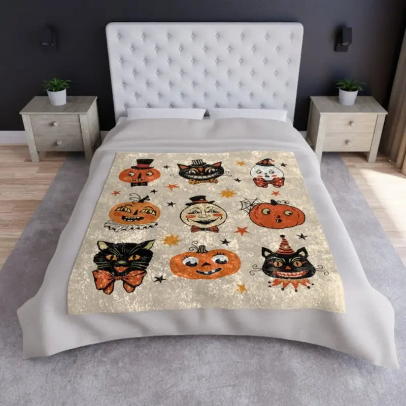 Black Cat Halloween Flannel Blanket