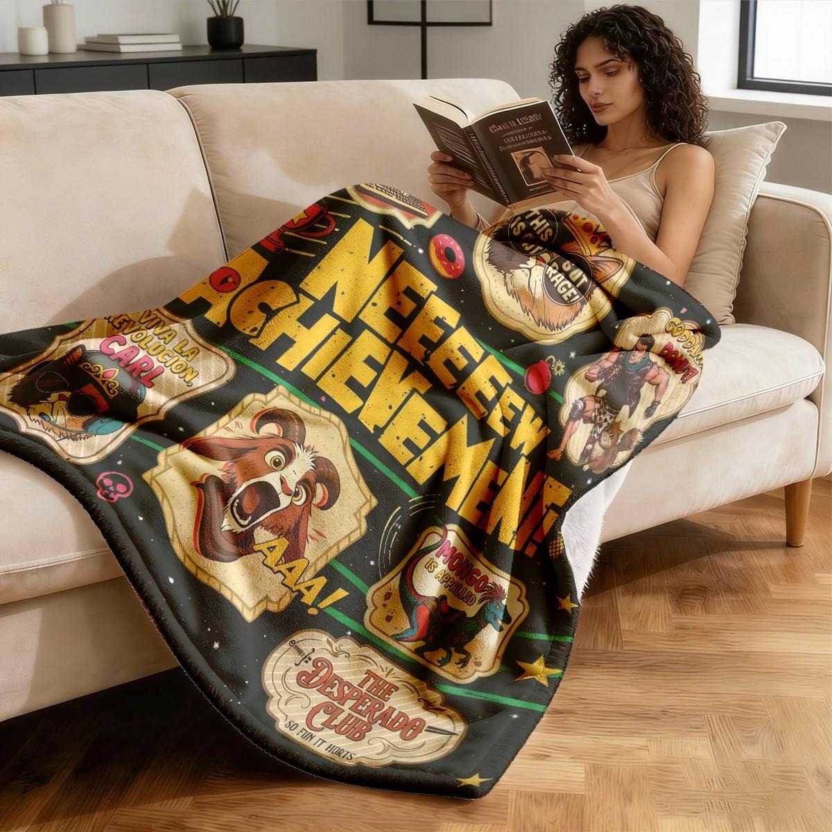 Dungeon Crawler Carl Slogan Print Flannel Blanket