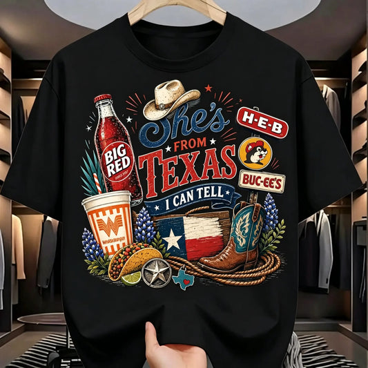 She's From Texas I Can Tell Vintage Texas Girl – Tee, Crewneck & Hoodie