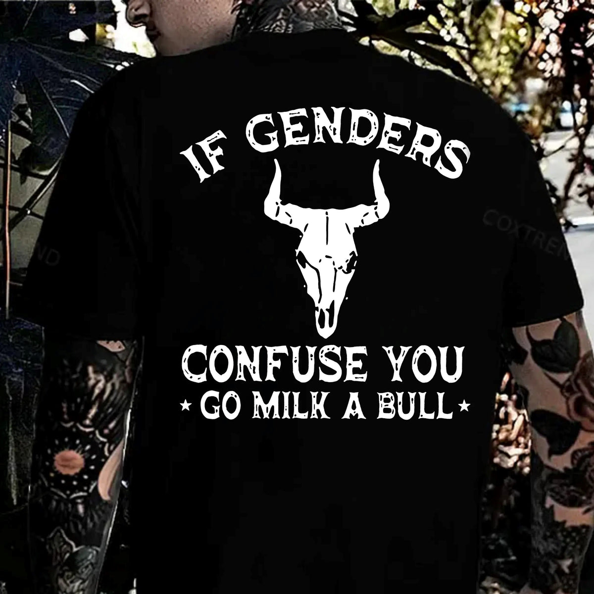 Go Milk A Bull Funny Bull Skull Graphic – Tee, Crewneck & Hoodie