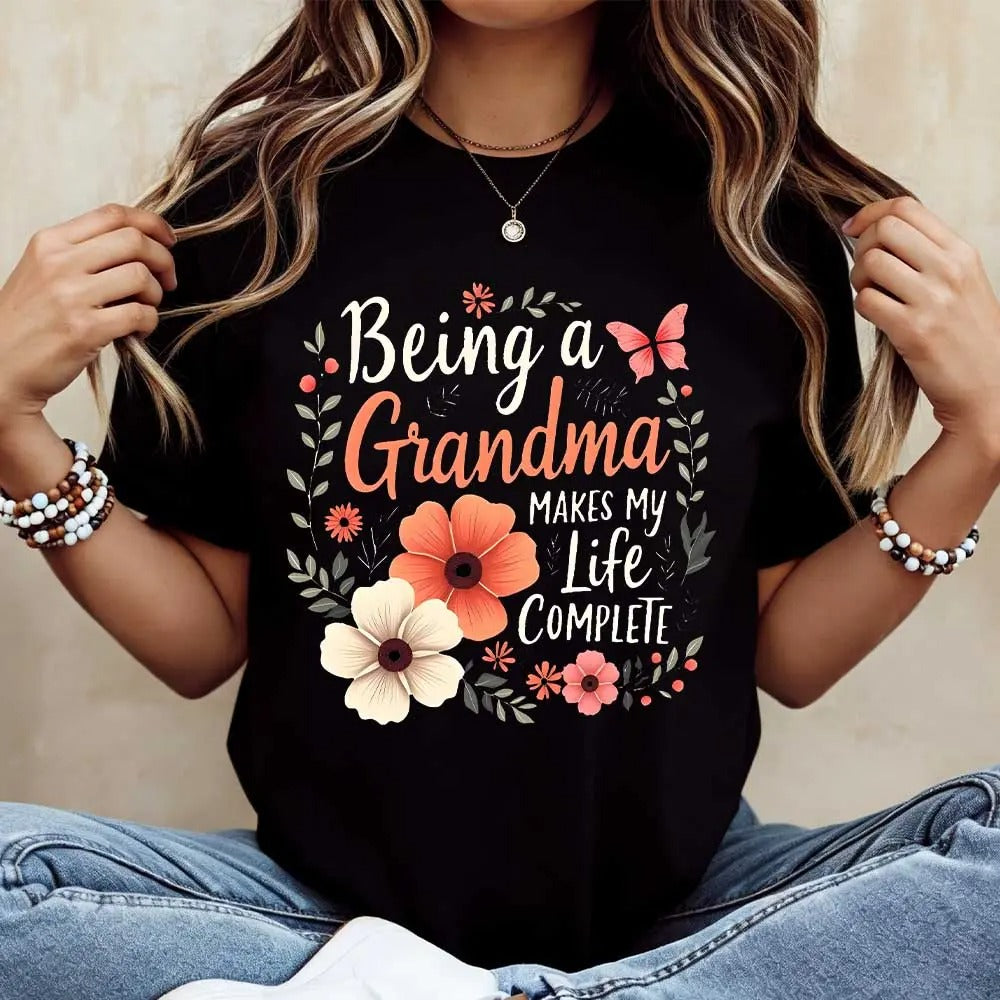 Floral Grandma Quote Design – Tee, Crewneck & Hoodie