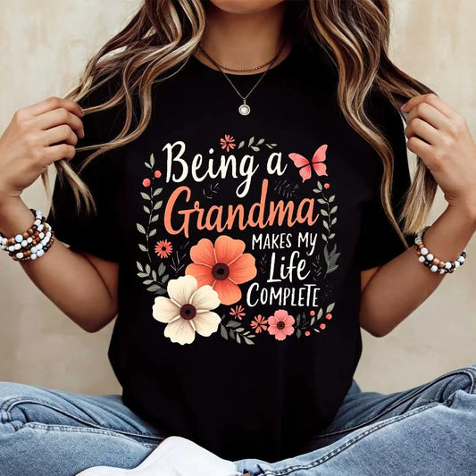 Floral Grandma Quote Design – Tee, Crewneck & Hoodie
