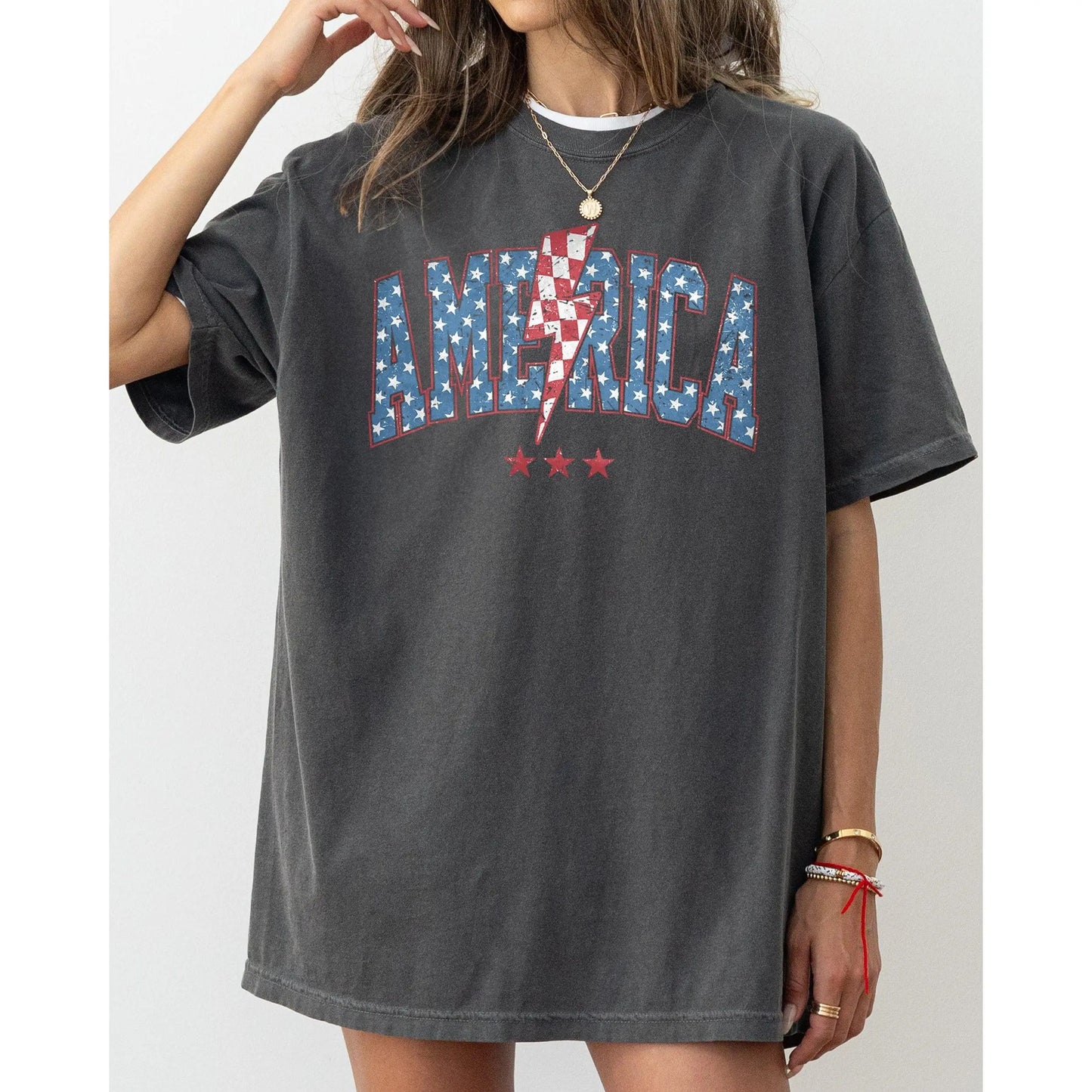 America Retro Lightening Bolt – Tee, Crewneck & Hoodie