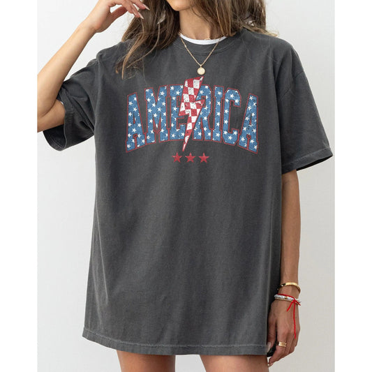 America Retro Lightening Bolt – Tee, Crewneck & Hoodie