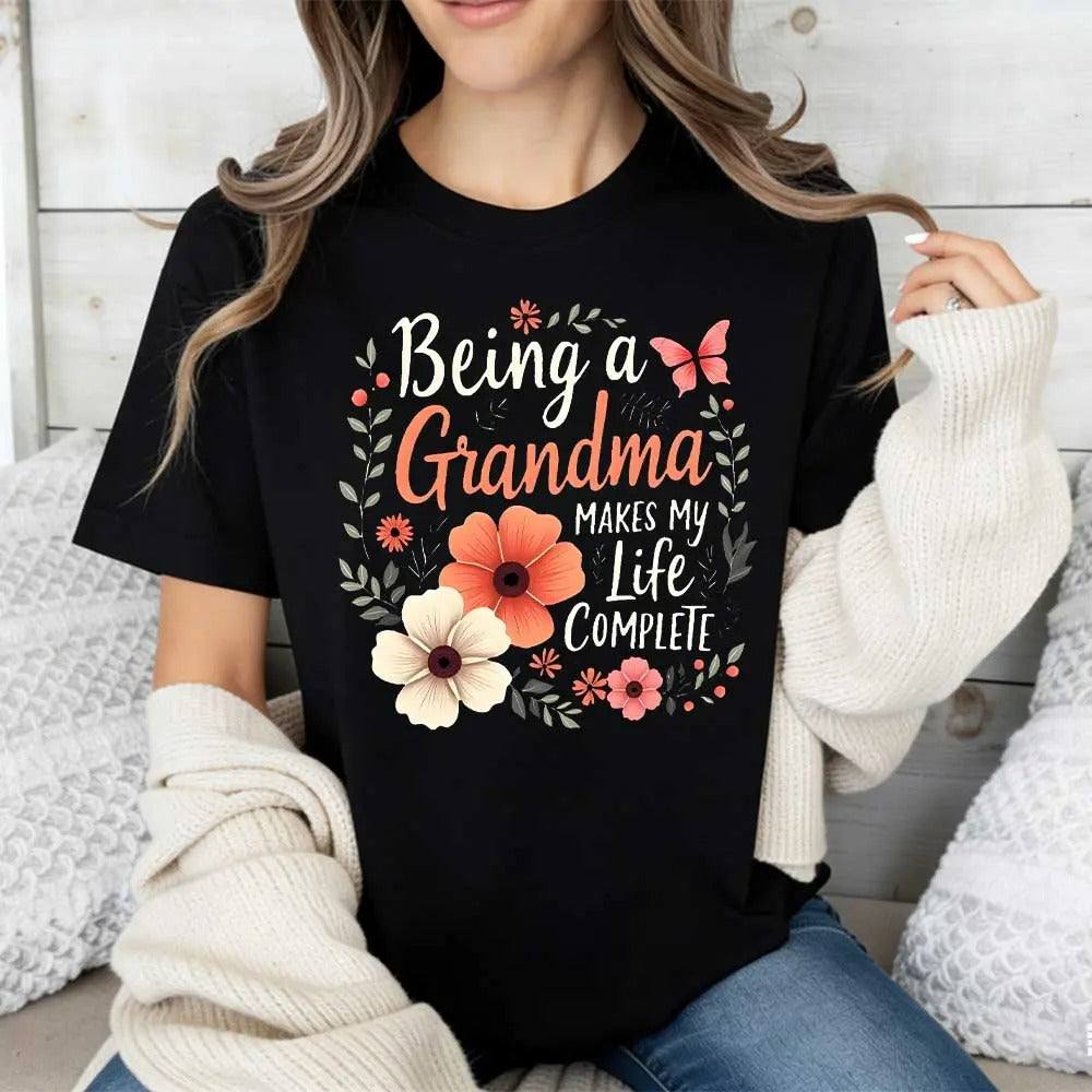 Floral Grandma Quote Design – Tee, Crewneck & Hoodie