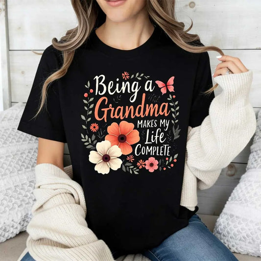 Floral Grandma Quote Design – Tee, Crewneck & Hoodie