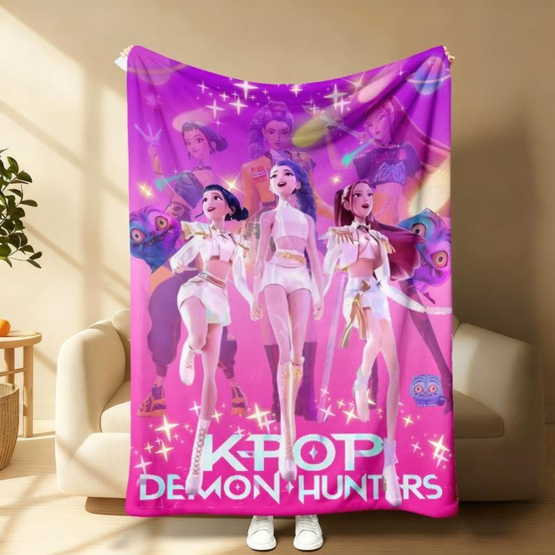 K-POP Demon Hunters Dreamy Purple Pink Blue Blanket