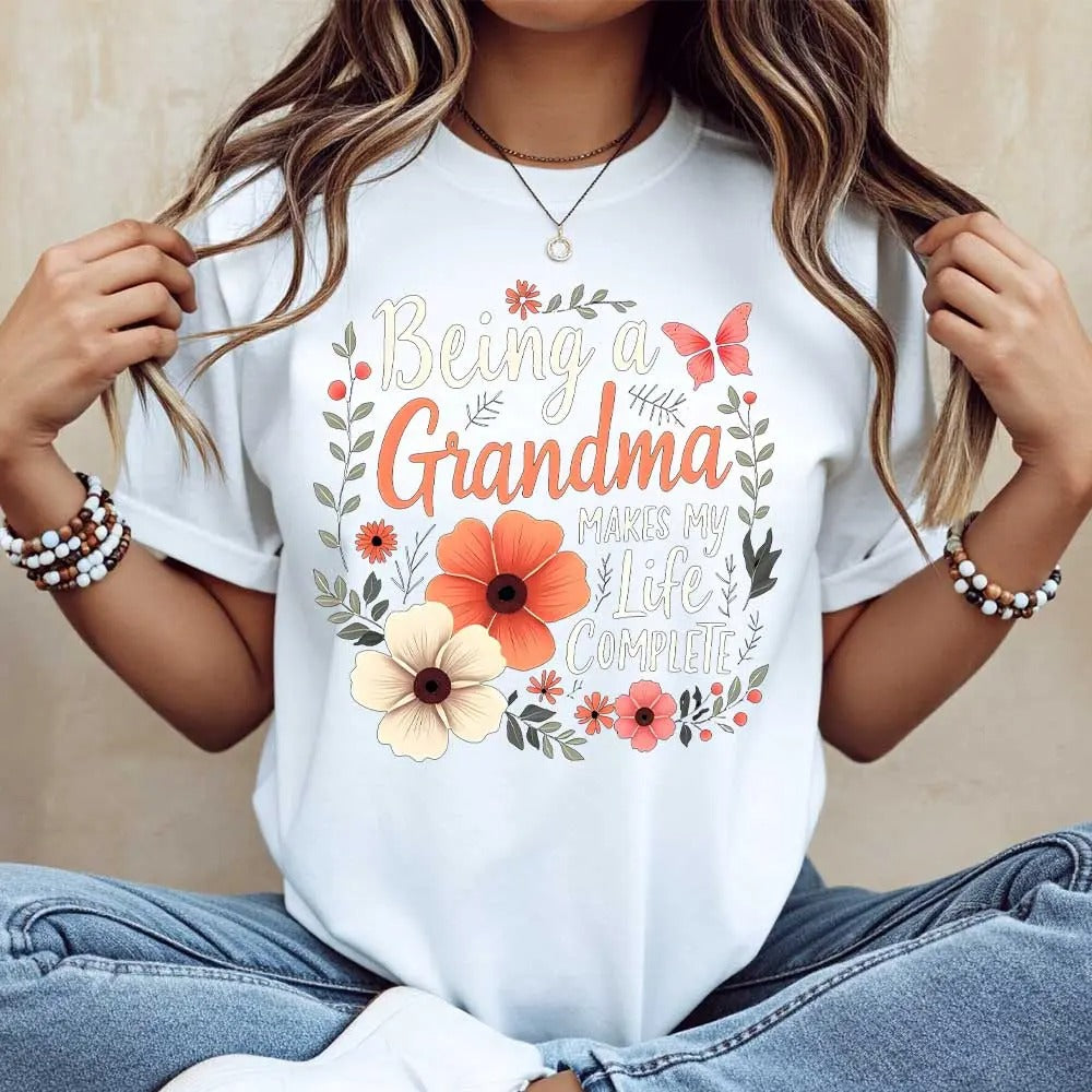 Floral Grandma Quote Design – Tee, Crewneck & Hoodie