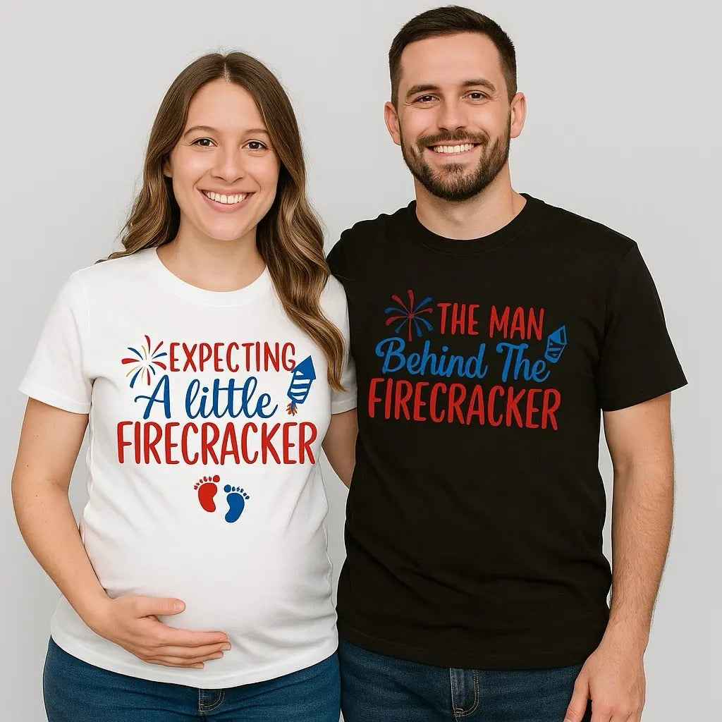 Couples Pregnancy Announcement Expecting a Little Firecracker – Tee, Crewneck & Hoodie