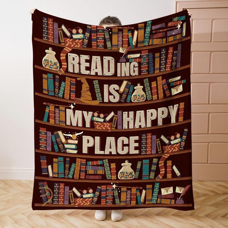 Book Lovers Gift Slogan Print Blanket