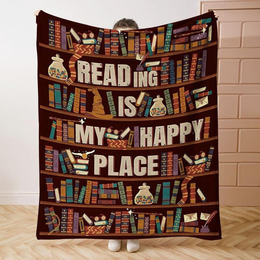 Book Lovers Gift Slogan Print Blanket