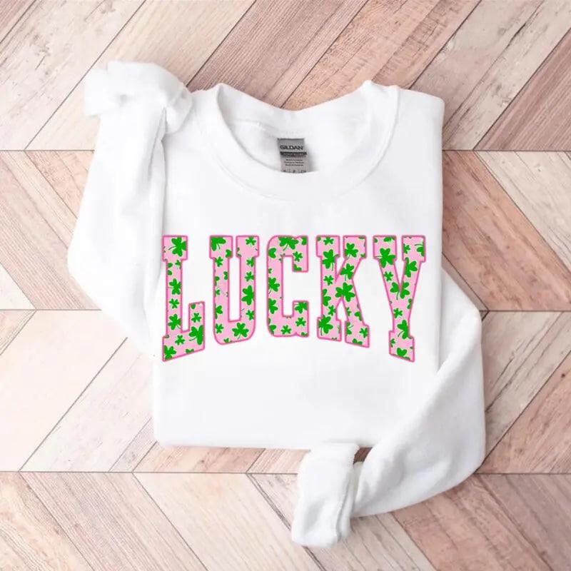 Lucky Clover Print With Green Shamrock Design – Tee, Crewneck & Hoodie