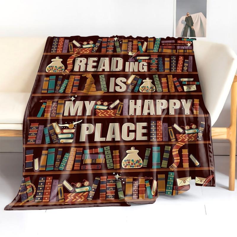 Book Lovers Gift Slogan Print Blanket